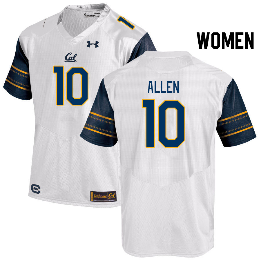 Women #10 Sergio Allen California Golden Bears College Football Jerseys Stitched Sale-White